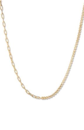 Brook & York Isabella Mini Birthstone Tennis & Paper Clip Chain Necklace in Gold/November at Nordstrom