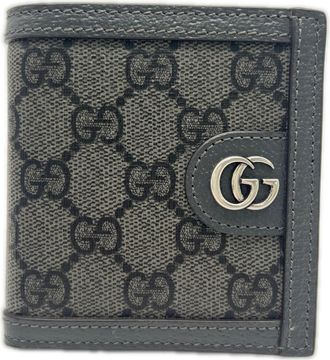 Gucci Gg Supreme Gray Coated Canvas Leather Wallet (Bi-Fold) (Pre-Owned)