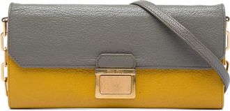Miu Miu Pre-owned Miu Miu Bicolor Goatskin Madras Wallet on Chain Ladies 24TE0APJ9FQSO8BM