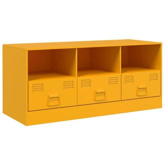 Berkfield Home TV Cabinet Mustard Yellow 99x39x44 cm Steel | Size: 99 x 39 x 44 cm