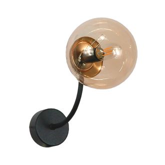 OEM Aplique De Pared Negro Con Pantalla De Cristal &Aacute;mbar 15-133 Esti Ned
