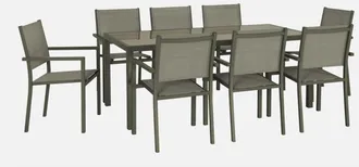 Sweeek Mesa De Jard&iacute;n De Aluminio, 8 Sillas De Textileno