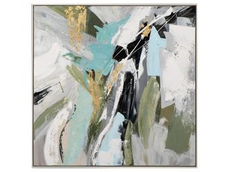 Schubiger M&ouml;bel Bild mit Rahmen Abstrakt in Gr&uuml;nblau T&ouml;nen