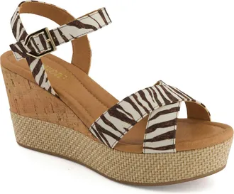 Andrea Womens Wedge Ankle Strap Sandals