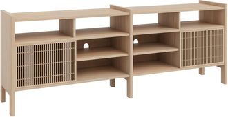 Naan Furniture Aparador mediano de pino macizo 201,4 cm sin barnizar