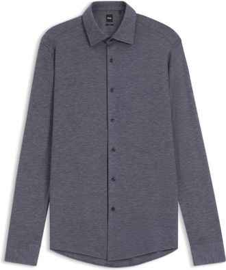 BOSS Slim-fit shirt in piqu&eacute; jersey