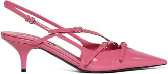 Miu Miu 25mm slingback pointed-toe sandals - women - Calf Leather/Rubber/Calf Leather/Calf Leather - 40 - Pink
