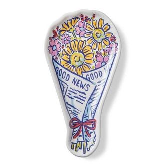 Tag Newspaper Bouquet Trinket Dish Multi Ceramic Everyday in Blue at Nordstrom
