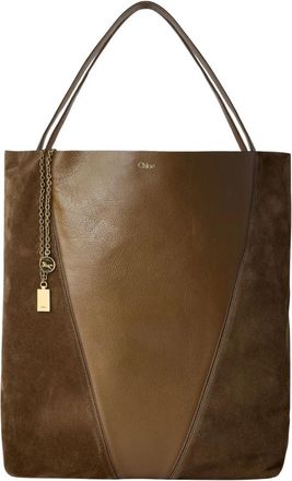 Chlo&eacute; Spin Tote Bag - Dames - Shoppers - Bruin - ONE Size - Leer - Tassen