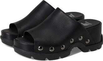 Sorel Roamn Slide Womens Dress Sandals Black/Black : 10.5 B - Medium, Leather/Synthetic