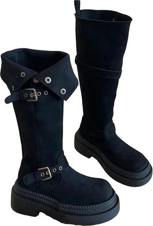 Generic Womens Chunky Heel Over The Knee Boots Slim Fit Party Knight Long Shoes