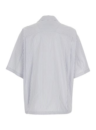 Juun.J Mens Blue Bowling Shirt With Cuban Collar Light Cotton