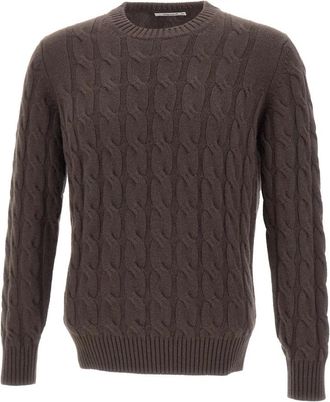 KANGRA Round-neck Truien - Heren - Cashmere truien - Bruin - S - Truien & Vesten