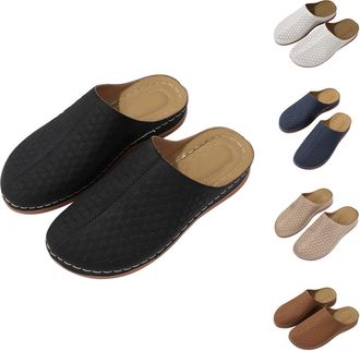 Generic Womens Sandals UK Ladies Closed Toe Sandal Low Wedge Sliders Summer Suede Flat Slipper Orthopedic Shoes Closed Toe Spa Slippers Hotel Fit Most Men and