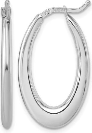 Diamond2Deal 14K Gold Polished 2.6mm Oval Shape Hoop Earrings