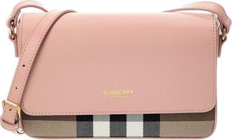 Burberry Check Canvas & Leather Crossbody