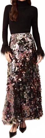 Marie Oliver Tucker Feather-Trimmed Cuffs Top In Black