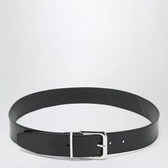 Frankie Shop Sarno belt in smooth black leather with silver buckle