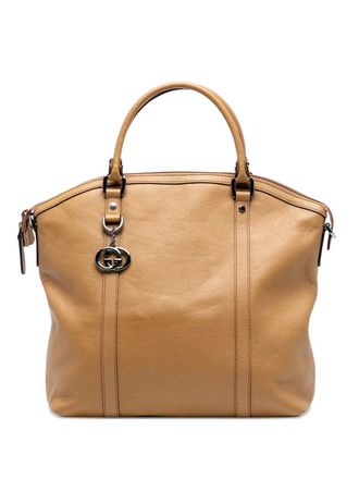 Gucci 2016-2025 Large Leather GG Charm Dome satchel - Bruin