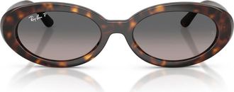 Ray-Ban 54mm Gradient Polarized Oval Sunglasses in Havana /Grey Gradient Polar at Nordstrom