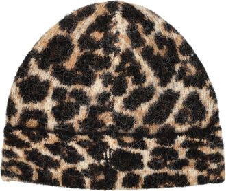 Anine Bing Elia Alpaca-wool Beanie Brown Leopard Pattern