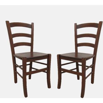 Dmora Dmora - Sedia 0, Set di 2 Sedie classiche in legno color Noce, Ideale per sala da pranzo, cucina o salotto, cm 44x45h87, con fondello in Legno