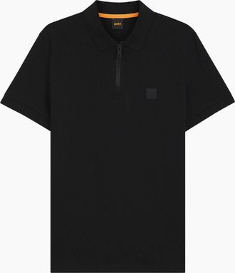 HUGO BOSS Mens BOSS Orange Passerzip Polo Shirt S1-26 001 Black - Size: 44