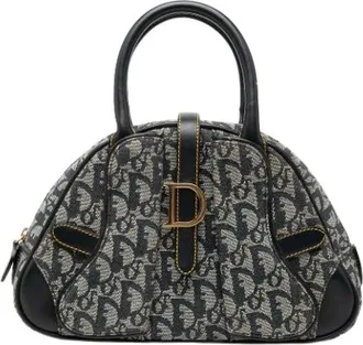 Dior Pre-owned Handbags, female, Blue, Size: ONE SIZE Pre-owned Vintage Canvas Handbag