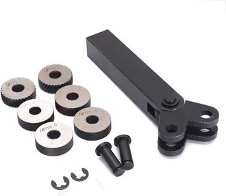 OEM 7 Herramientas De Moleteado De Acero De Doble Rueda Con Rueda Diagonal Lineal, Paso De 0,5/1/2 Mm