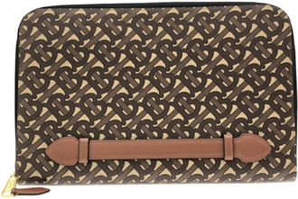 Burberry Brown Pvc Clutch Bag (Pre-Owned)