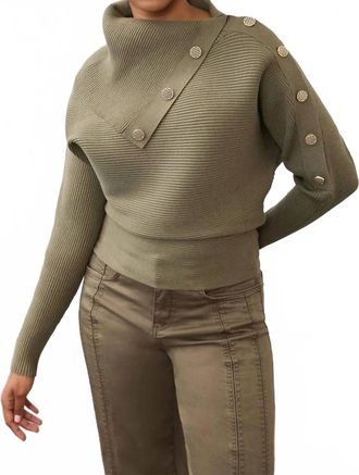 FDJ Envelope Collar Sweater In Olive