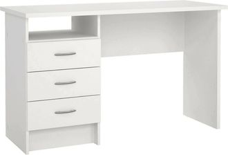 Dmora Scrivania Andre, Scrittoio Multiuso, Tavolo Per Ufficio Porta Pc, Piano Di Lavoro, 120x48 H72 Cm, Bianco
