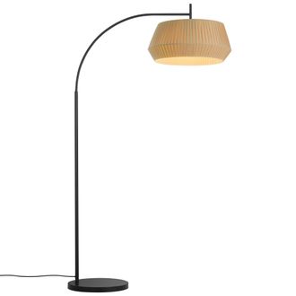 Nordlux Modern Indoor Floor Lamp Brown Textile E27 Hand Pleated - Mains Powered, IP20 in Beige