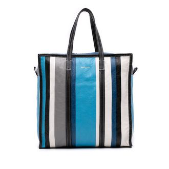 Balenciaga Bazar Tote Gestreepte Leren Tas