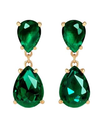Liv Oliver 18K 28.75 Ct. Tw. Emerald Drop Earrings
