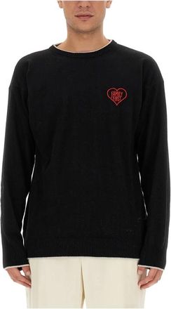 Family Fir$t Milano Logo Jersey Regular Fit Sweater - Heren - Ronde hals truien - Zwart - XL - Wol - Truien & Vesten