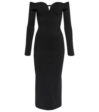 Galvan Grace off-shoulder midi dress