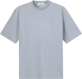 Stone Island Gekamd Katoenen Jersey T-shirt - Heren - T-shirts - Grijs - S - Katoen - Tops