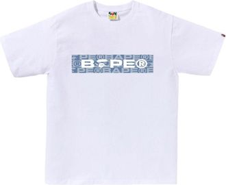 A Bathing Ape Lux Sport Pattern Box Logo Tee White 1K80-110-050-WHITE