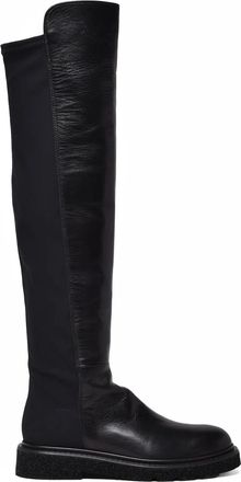 Guglielmo Rotta Black Leather Stretch Boots