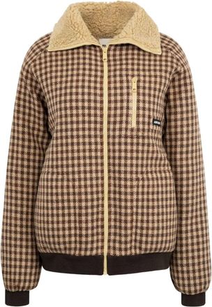 Miu Miu checked jacket - women - Virgin Wool - 36 - Brown
