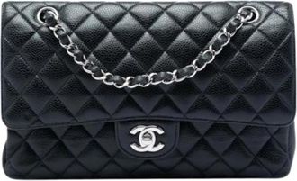 Chanel Pre-owned Double Flap Shoulder Bag - Dames - Vintage Schoudertas - Zwart - ONE Size - Leer - Vintage