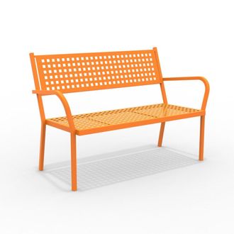 MondoViro Banco de jard&iacute;n apilable de metal naranja 148x53 cm 85h