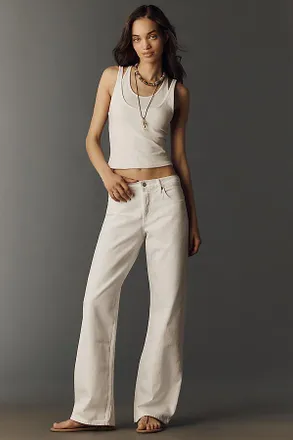 A Gold E Low-Rise Loose Wide-Leg Jeans