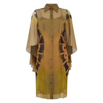 Alberta Ferretti Elegant dress with wide sleeves - female - Alberta Ferretti - Shirt Dresses - Beige - S - Dresses