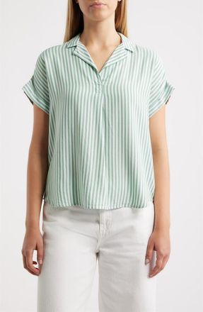 Beach Lunch Lounge Deni Stripe Shirt in Green Sage at Nordstrom, Size X-Small
