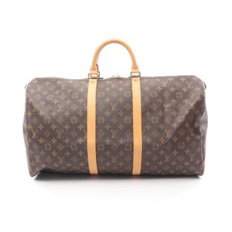Louis Vuitton Brown Coated Canvas Leather Boston Bag (Pre-Owned)