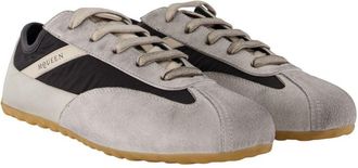 Alexander McQueen Mens Leather Boxing Trainer Gray Calfskin