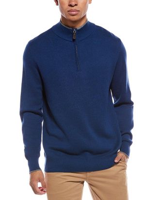 Tailorbyrd Fine Knit 1/4-Zip Sweater