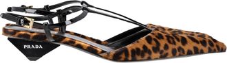 Prada Pre-owned Womens Printed Slingback Pumps in Animal Print Pony Hair - Size 38.5 EU/IT